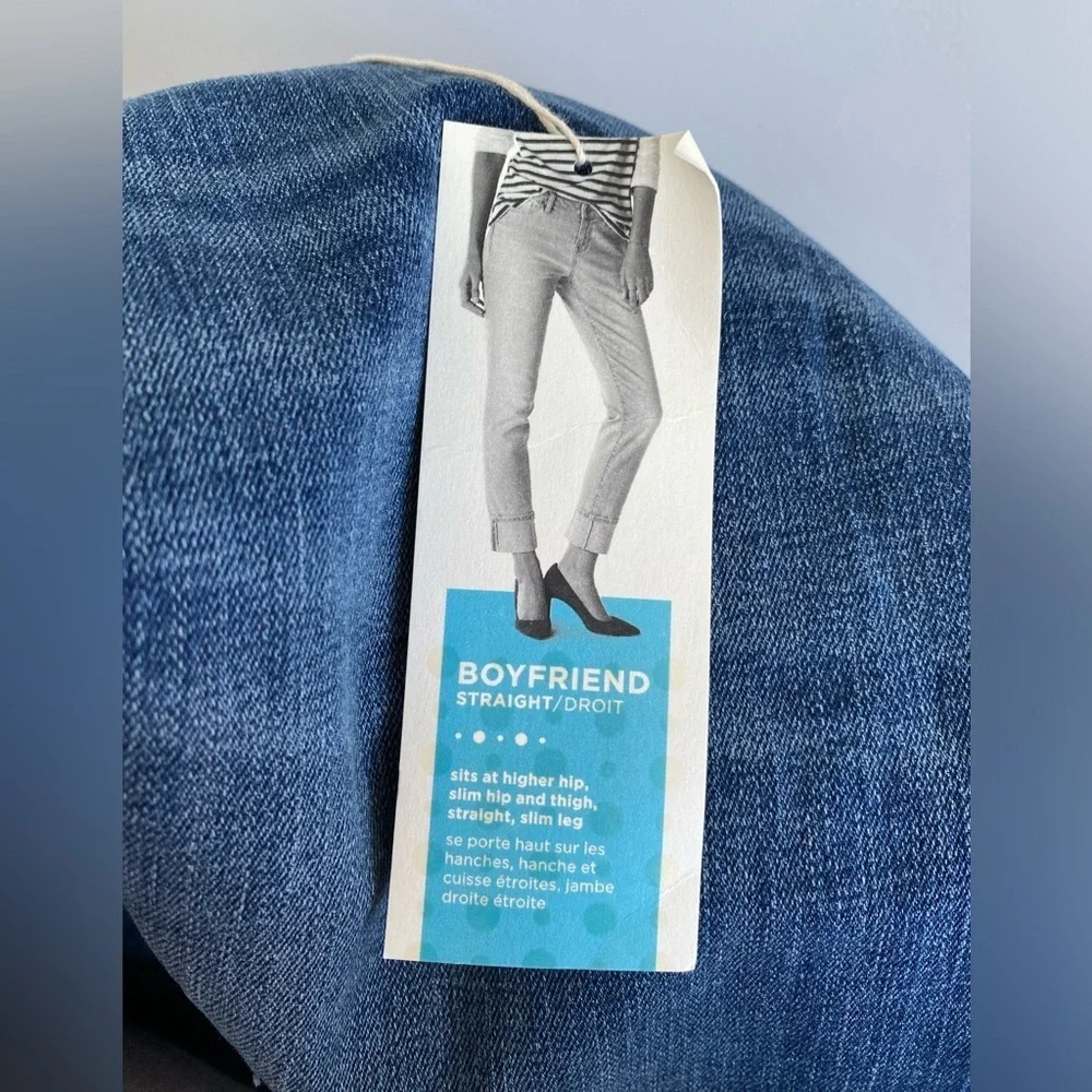 Old Navy Blue Boyfriend Straight Cropped Cuffed Hem Jeans Size 18 NEW - Picture 5 of 10